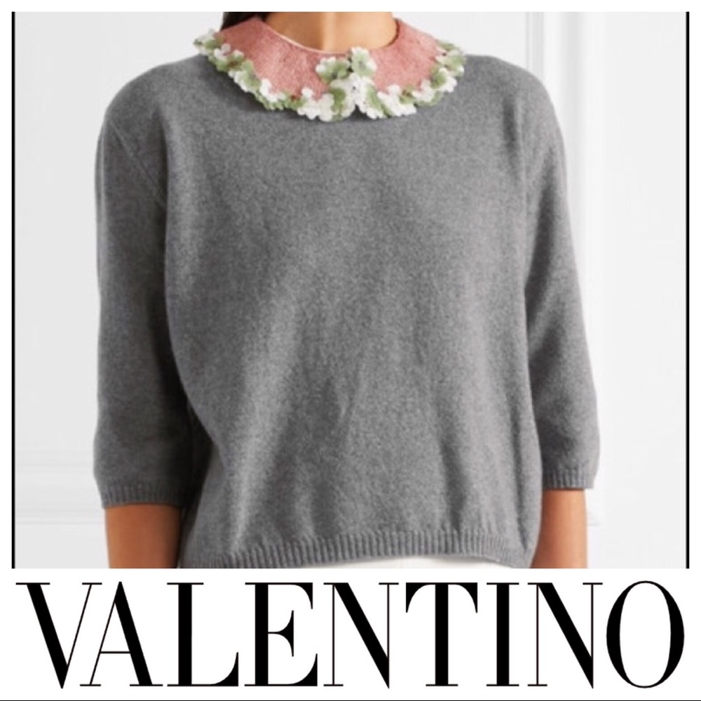 NWT Valentino Garavani Sweater +Embellished Collar